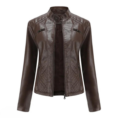 Alessia | Zeitlose Lederjacke aus Kunstleder für Damen