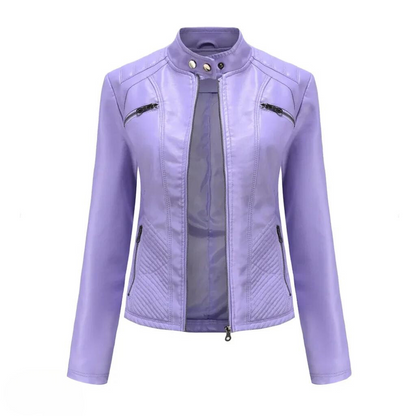 Alessia | Zeitlose Lederjacke aus Kunstleder für Damen