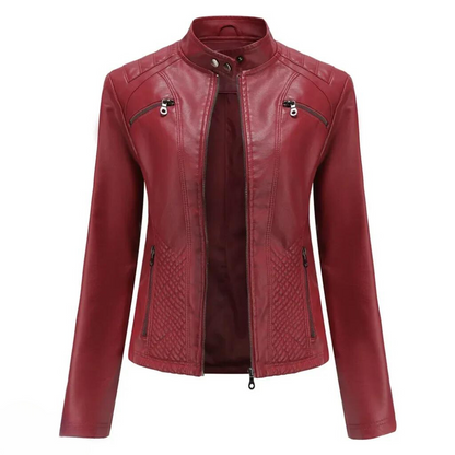 Alessia | Zeitlose Lederjacke aus Kunstleder für Damen
