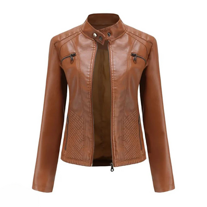 Alessia | Zeitlose Lederjacke aus Kunstleder für Damen