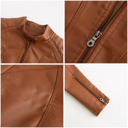 Alessia | Zeitlose Lederjacke aus Kunstleder für Damen
