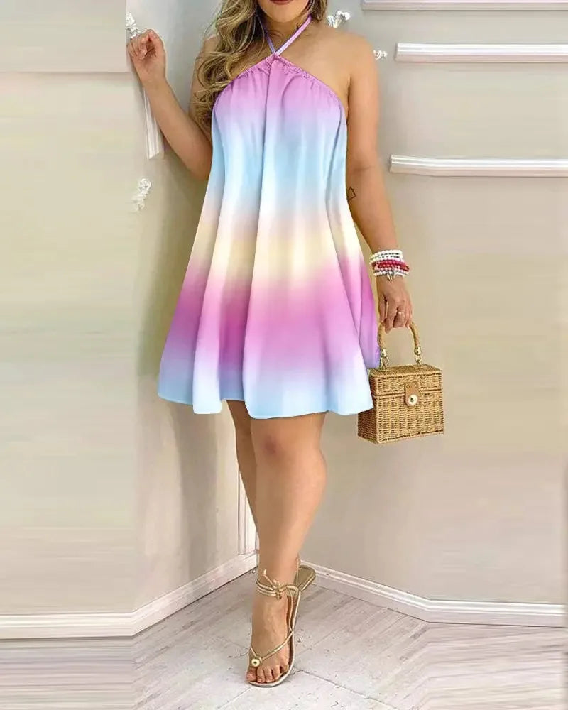 Alina | Tropisches Neckholder Sommerkleid
