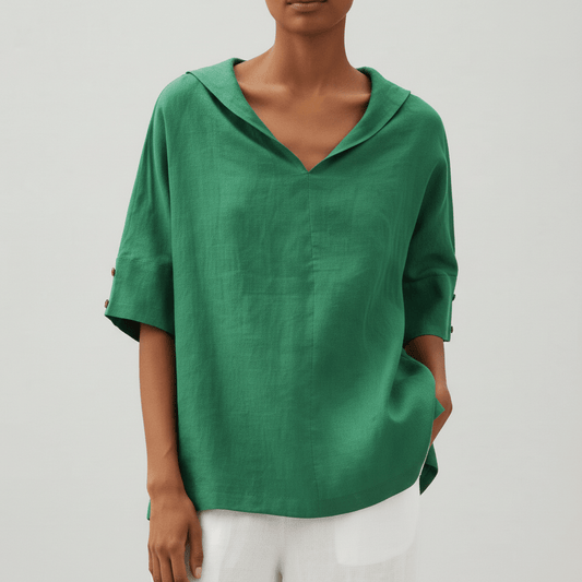 Caroline | Lockeres Damen Shirt in Leinenoptik