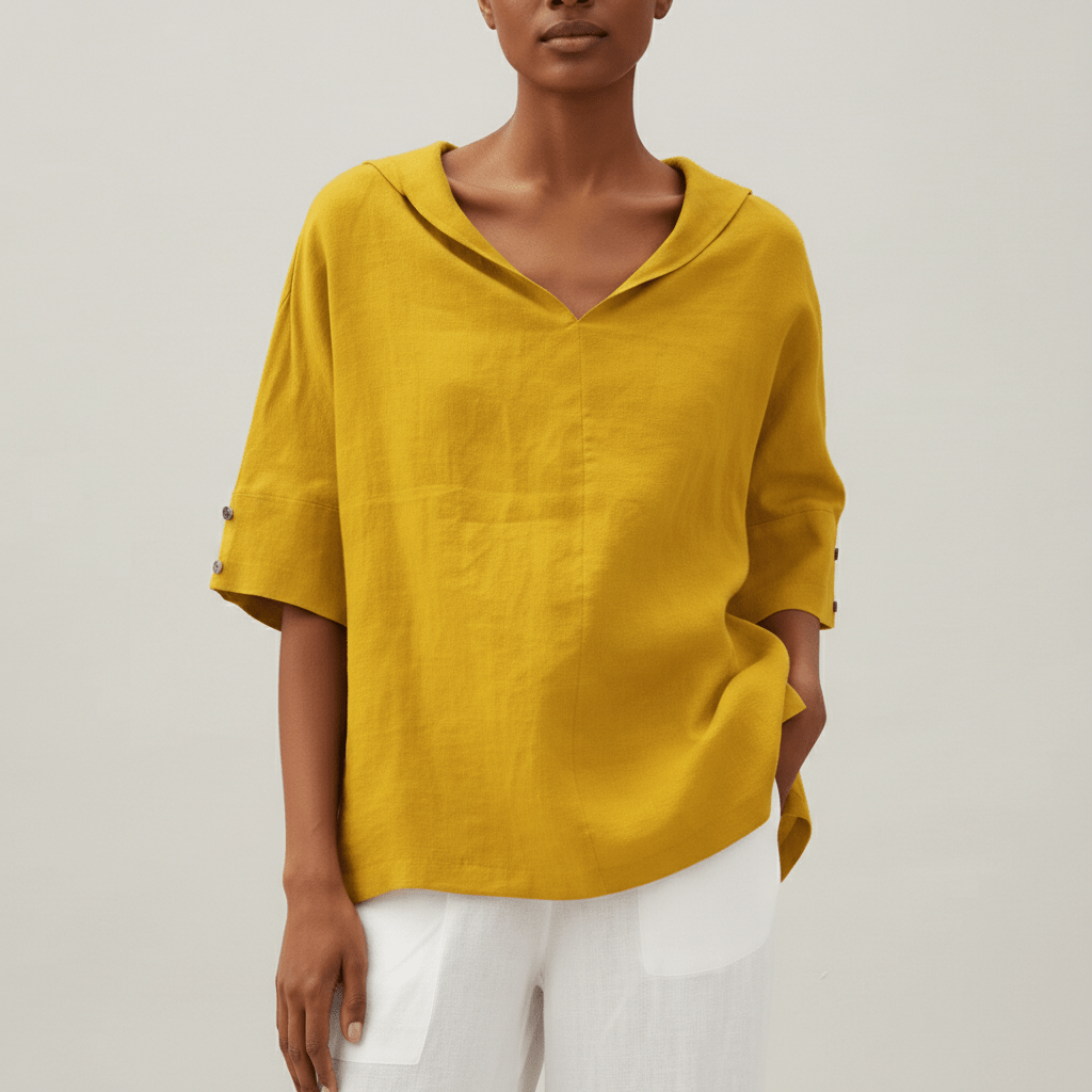 Caroline | Lockeres Damen Shirt in Leinenoptik
