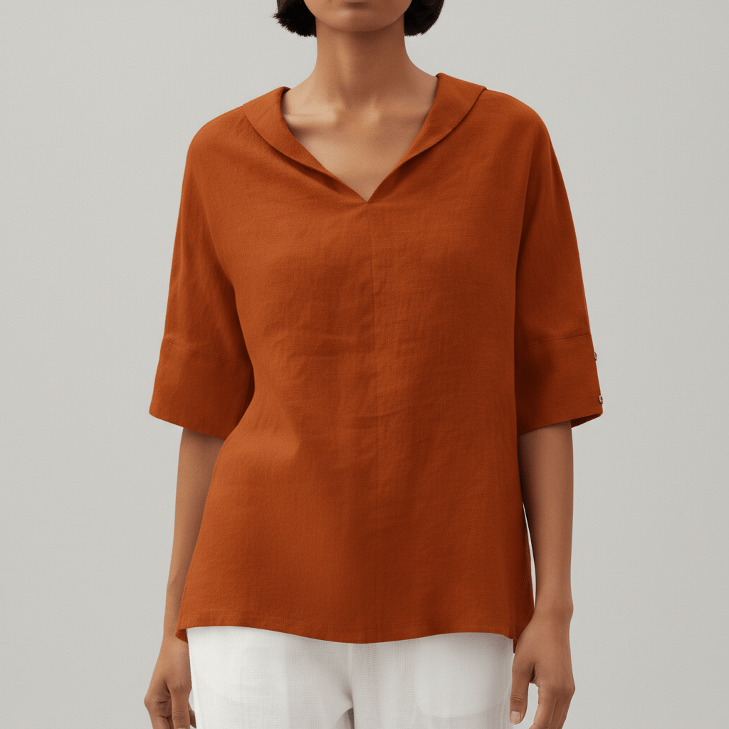 Caroline | Lockeres Damen Shirt in Leinenoptik