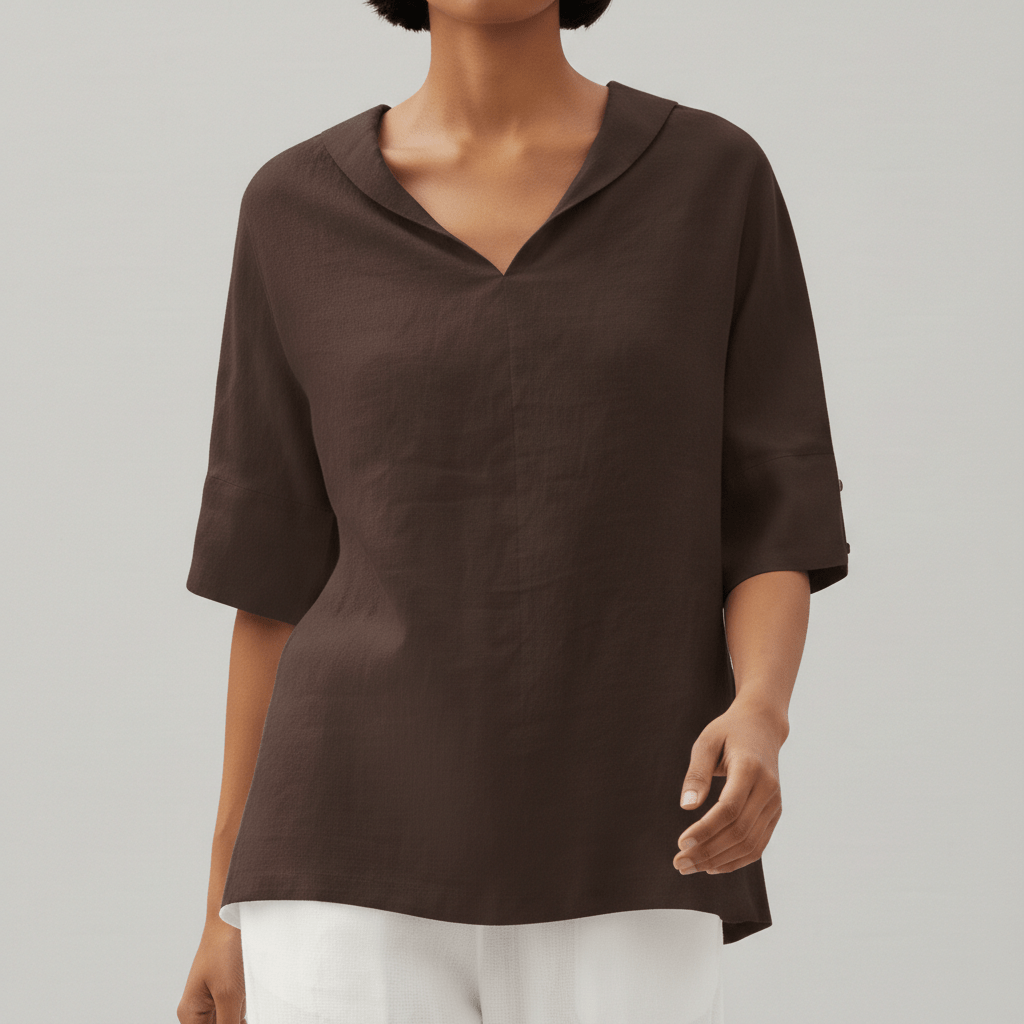 Caroline | Lockeres Damen Shirt in Leinenoptik