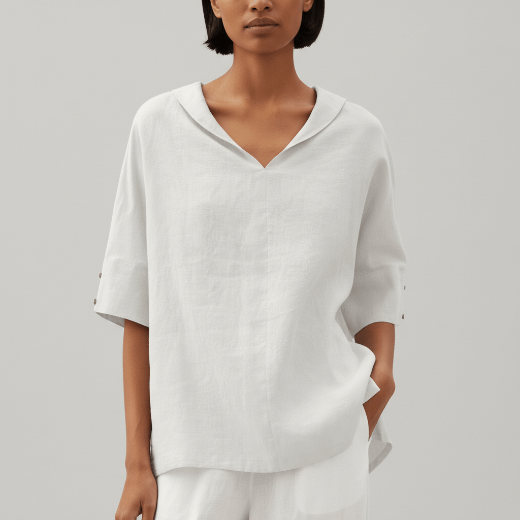 Caroline | Lockeres Damen Shirt in Leinenoptik