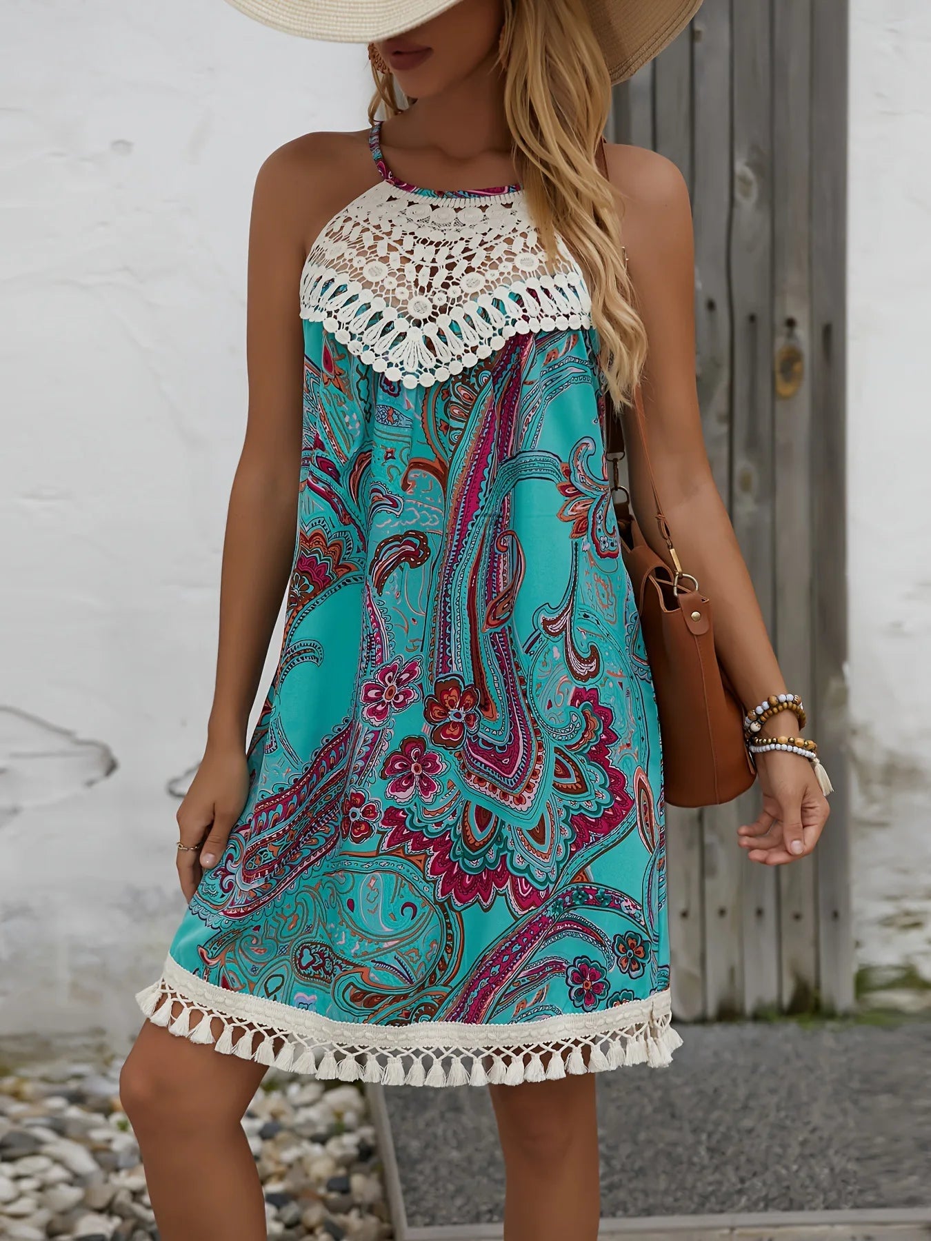 Céline | Boho Sommerkleid mit Häkelspitze