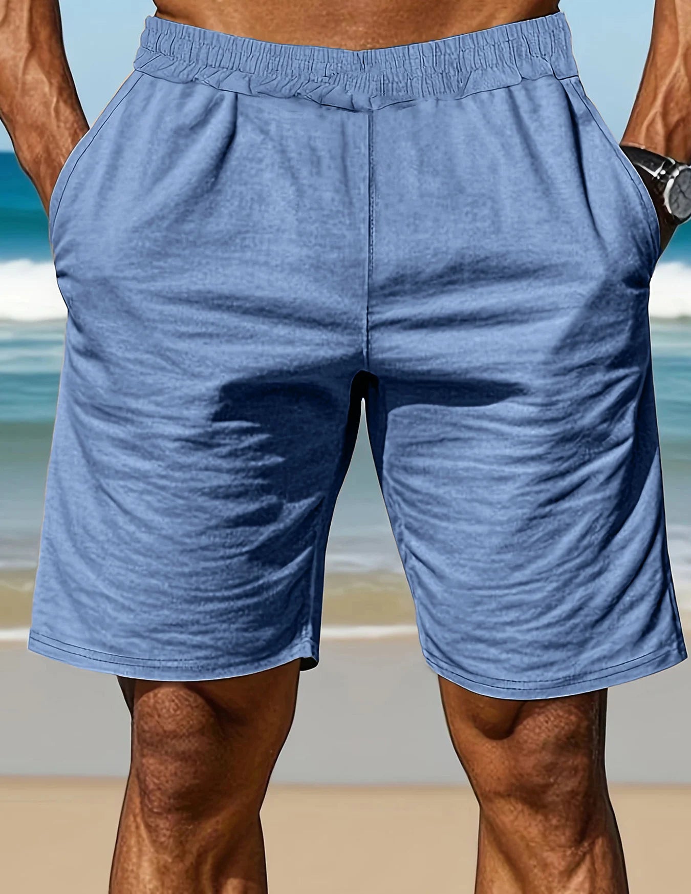 Elian | Hemd und Shorts in Leinenoptik für Herren