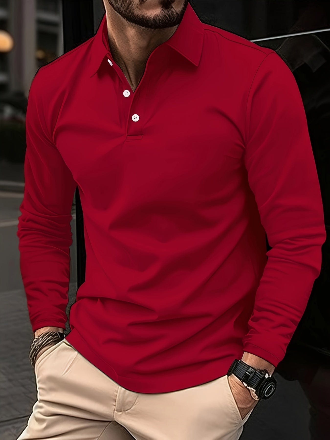 Elian | Polo Shirt Herren Langarm modern