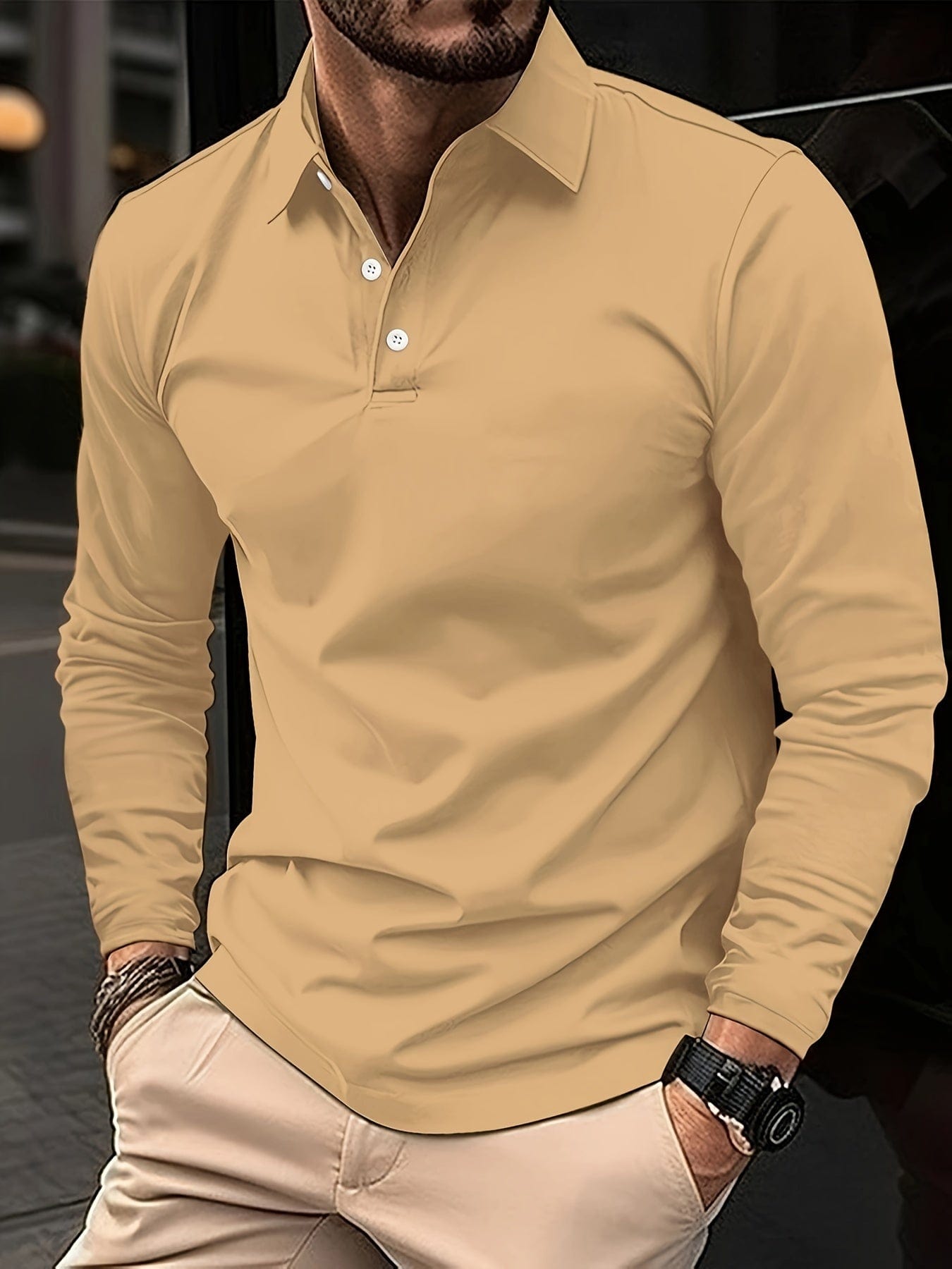 Elian | Polo Shirt Herren Langarm modern