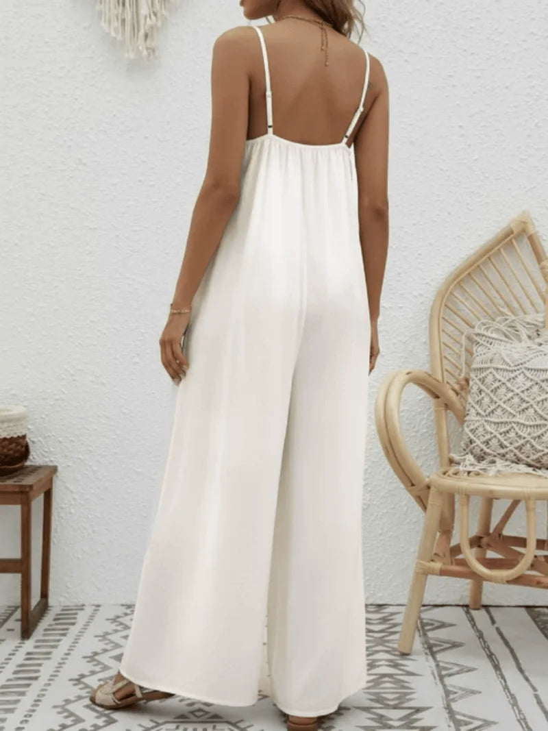 Elina | Jumpsuit mit weitem Bein und Spaghettiträgern