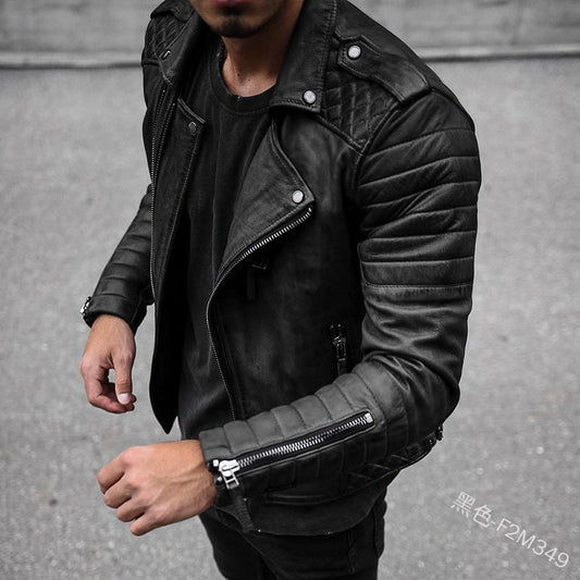 Enzo | Markante Lederjacke aus Kunstleder für Herren