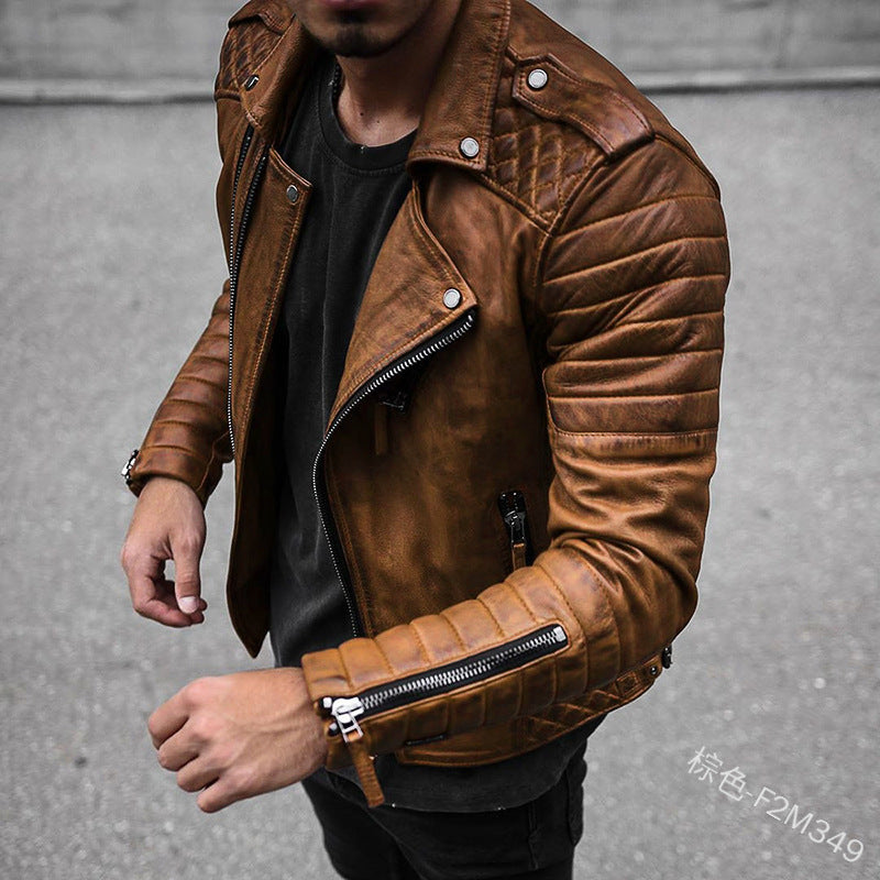 Enzo | Markante Lederjacke aus Kunstleder für Herren