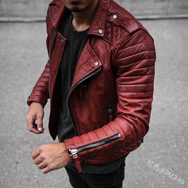 Enzo | Markante Lederjacke aus Kunstleder für Herren