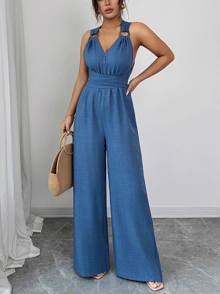 Fabienne | Eleganter Damen Jumpsuit mit weitem Bein