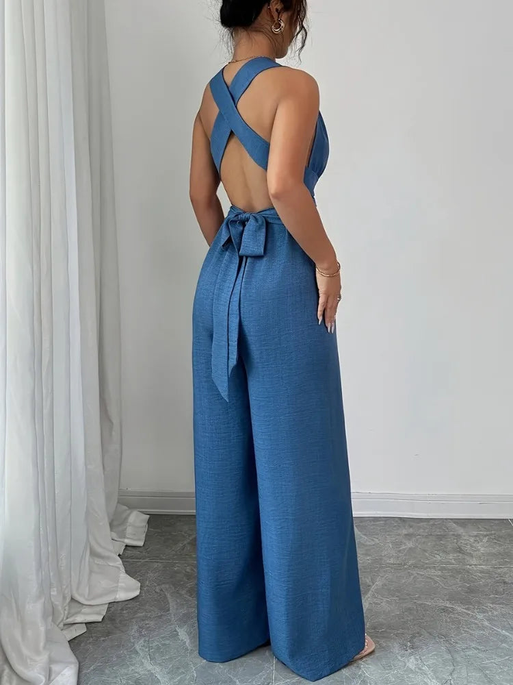Fabienne | Eleganter Damen Jumpsuit mit weitem Bein
