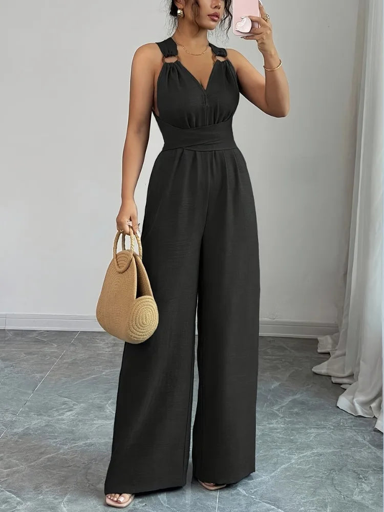 Fabienne | Eleganter Damen Jumpsuit mit weitem Bein