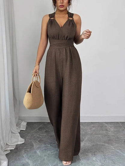 Fabienne | Eleganter Damen Jumpsuit mit weitem Bein