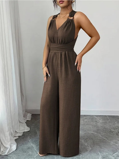 Fabienne | Eleganter Damen Jumpsuit mit weitem Bein