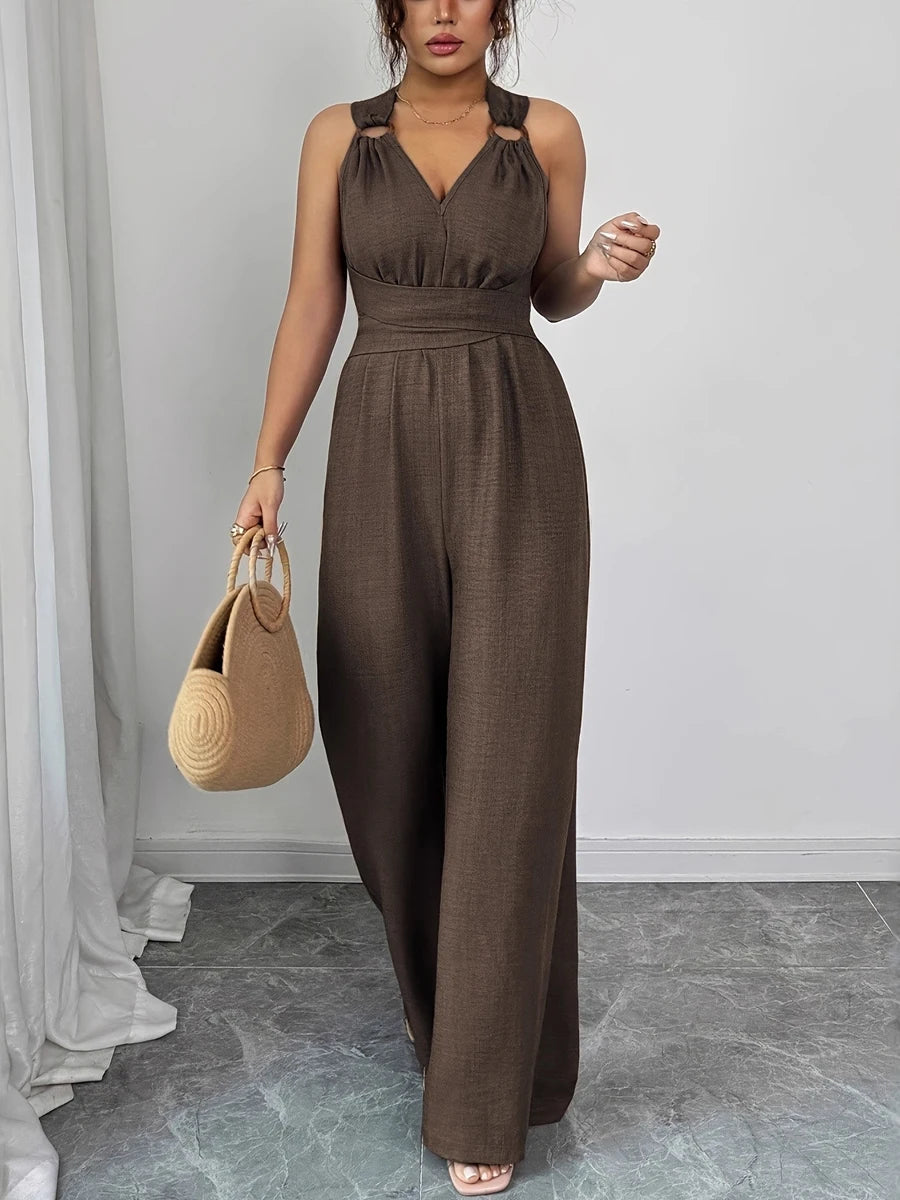Fabienne | Eleganter Damen Jumpsuit mit weitem Bein
