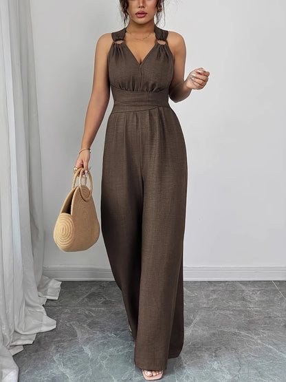 Fabienne | Eleganter Damen Jumpsuit mit weitem Bein