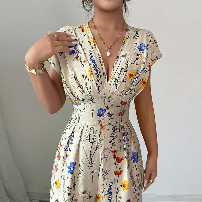 Julia | Floraler Damen Jumpsuit in Maxilänge