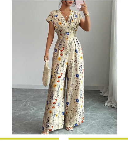 Julia | Floraler Damen Jumpsuit in Maxilänge