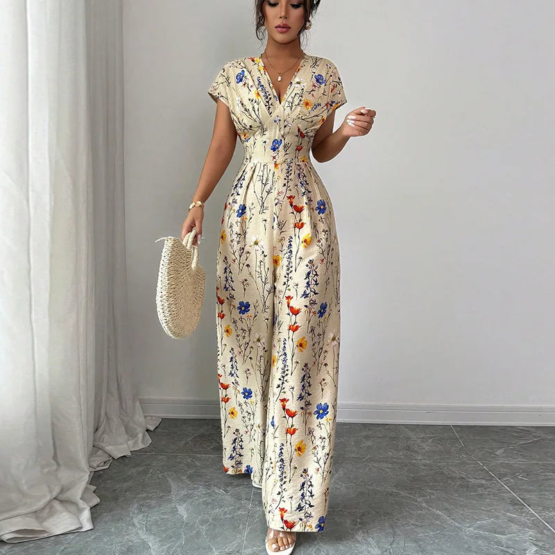 Julia | Floraler Damen Jumpsuit in Maxilänge