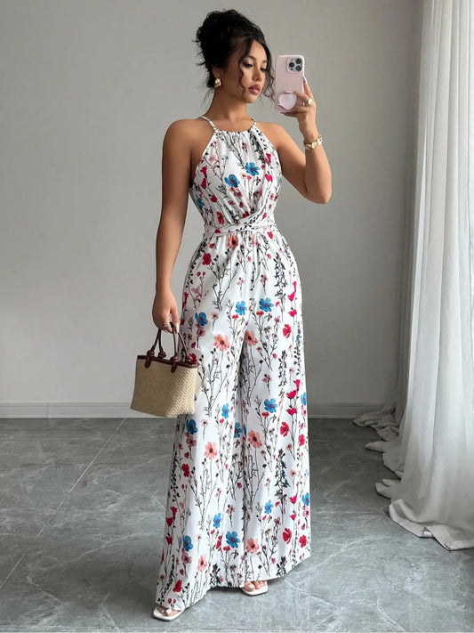 Lara | Floraler Damen Jumpsuit in Maxilänge