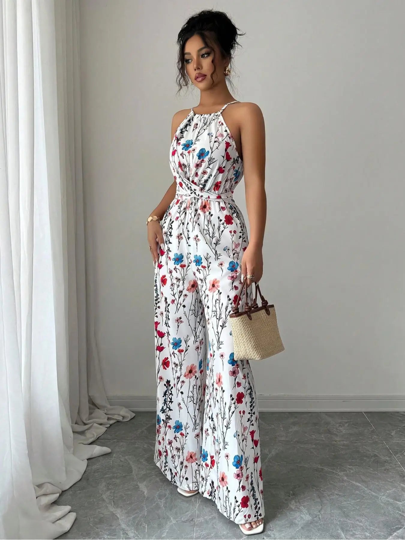 Lara | Floraler Damen Jumpsuit in Maxilänge
