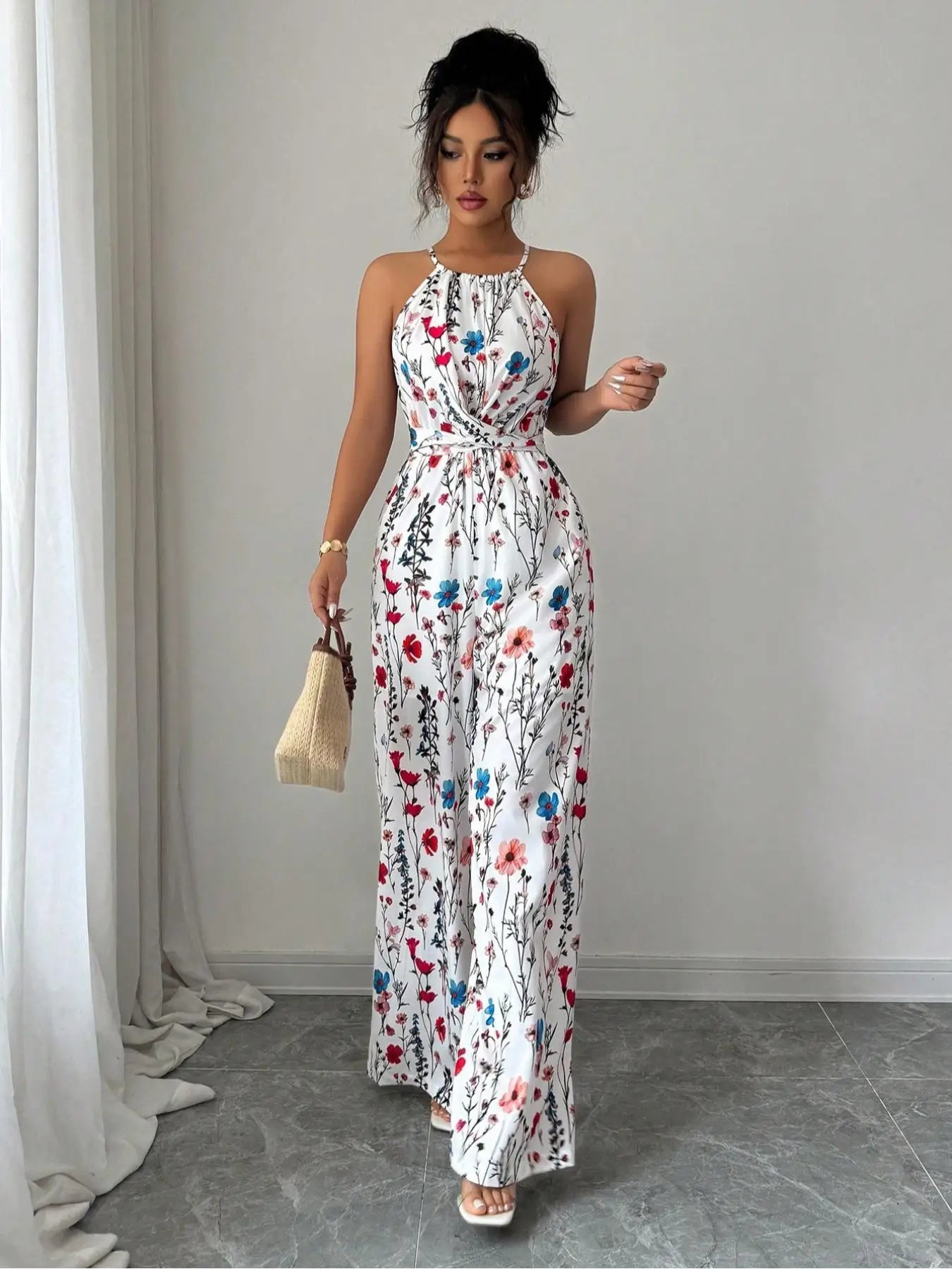 Lara | Floraler Damen Jumpsuit in Maxilänge