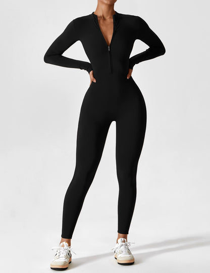 Lea | Sportlicher Damen Jumpsuit mit Reissverschluss