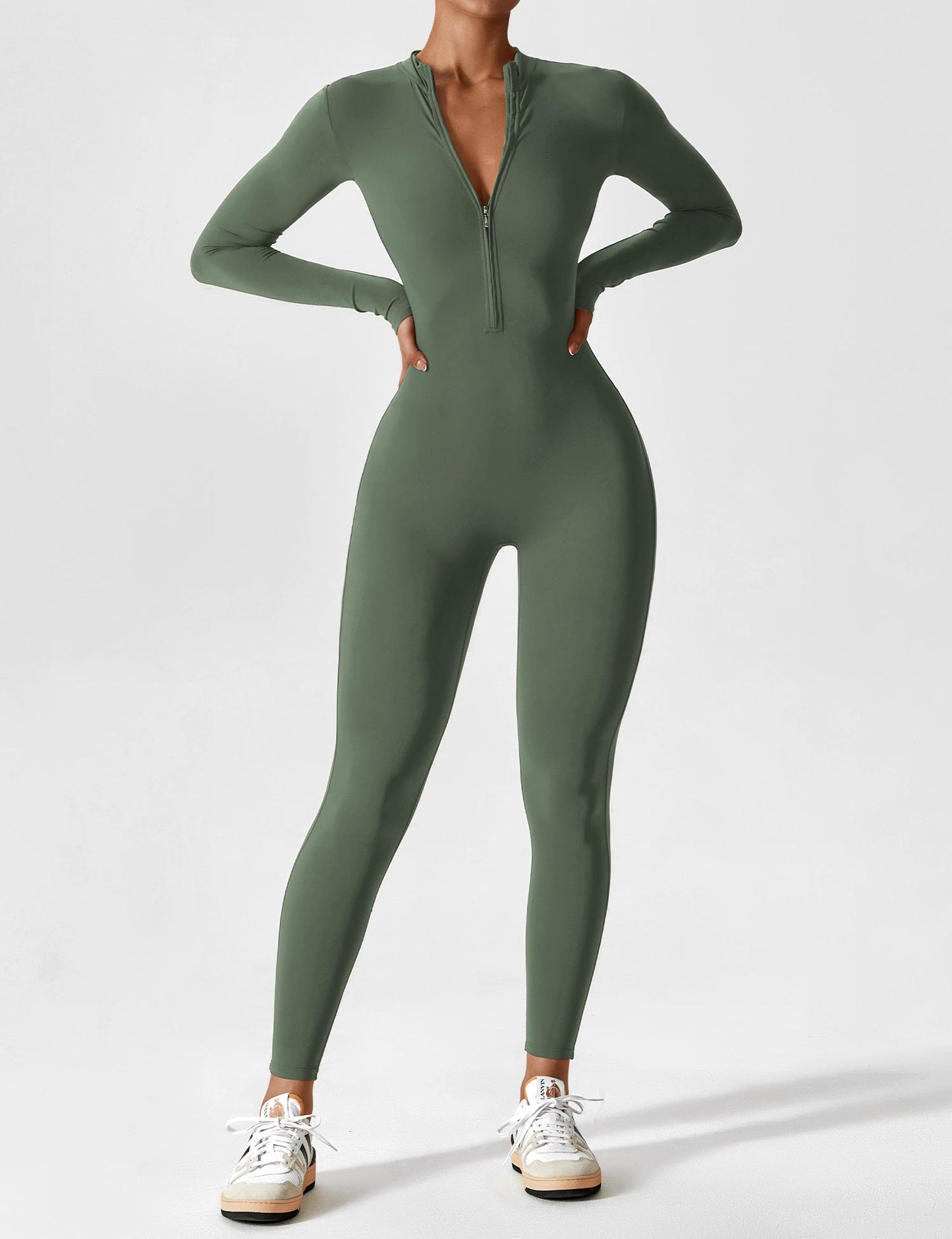 Lea | Sportlicher Damen Jumpsuit mit Reissverschluss
