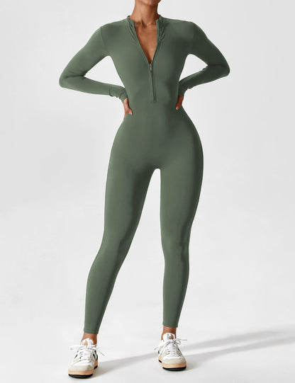 Lea | Sportlicher Damen Jumpsuit mit Reissverschluss