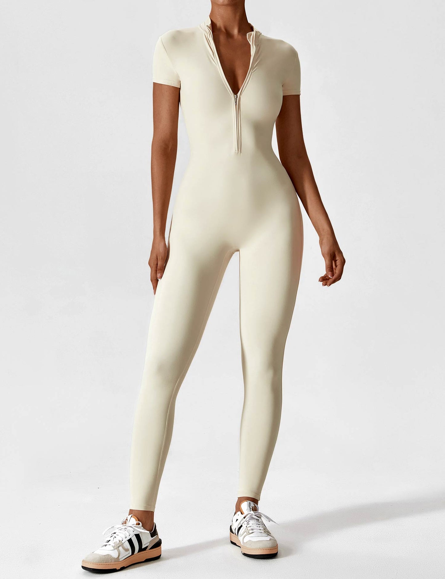 Lea | Sportlicher Damen Jumpsuit mit Reissverschluss