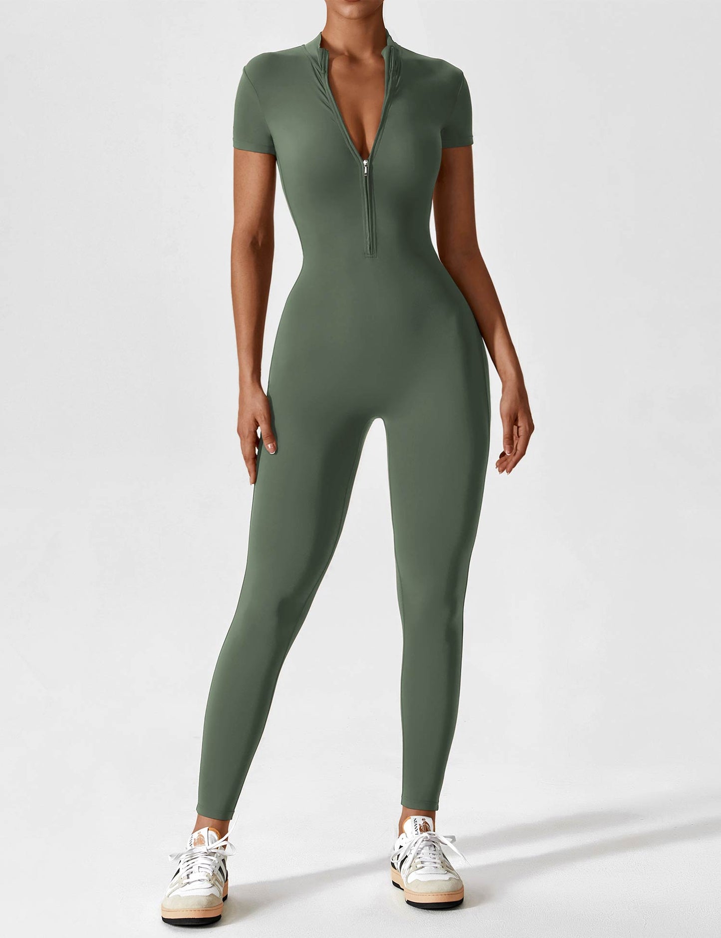 Lea | Sportlicher Damen Jumpsuit mit Reissverschluss