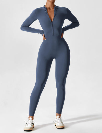 Lea | Sportlicher Damen Jumpsuit mit Reissverschluss