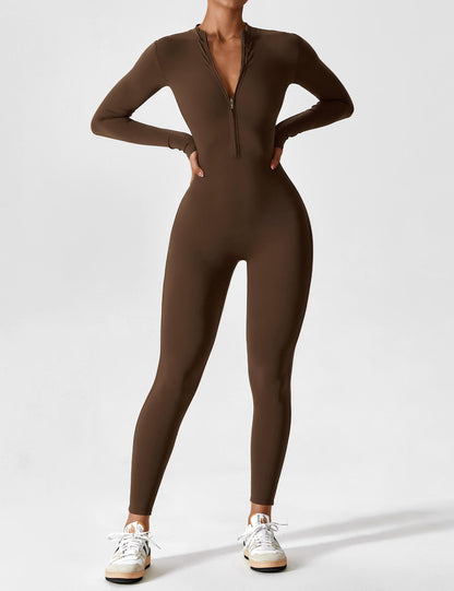 Lea | Sportlicher Damen Jumpsuit mit Reissverschluss
