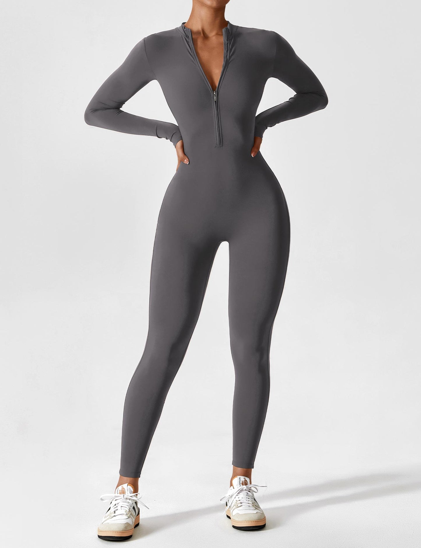 Lea | Sportlicher Damen Jumpsuit mit Reissverschluss