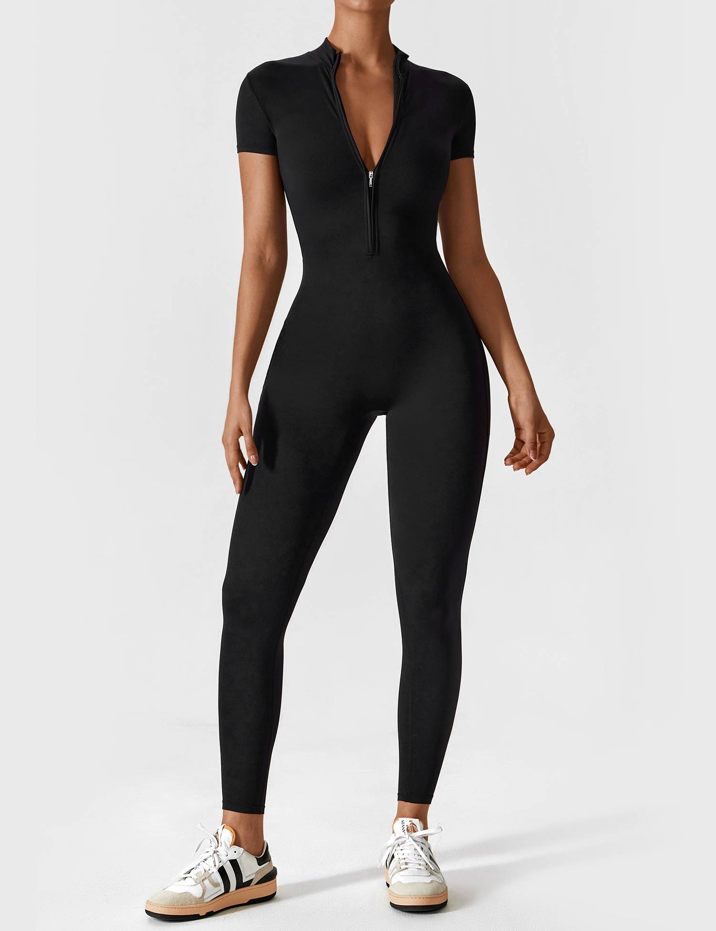 Lea | Sportlicher Damen Jumpsuit mit Reissverschluss