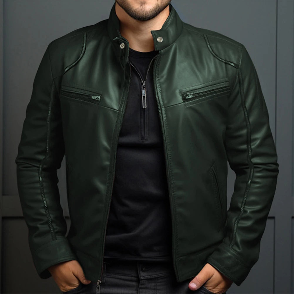 Leandro | Moderne Lederjacke aus Kunstleder für Herren