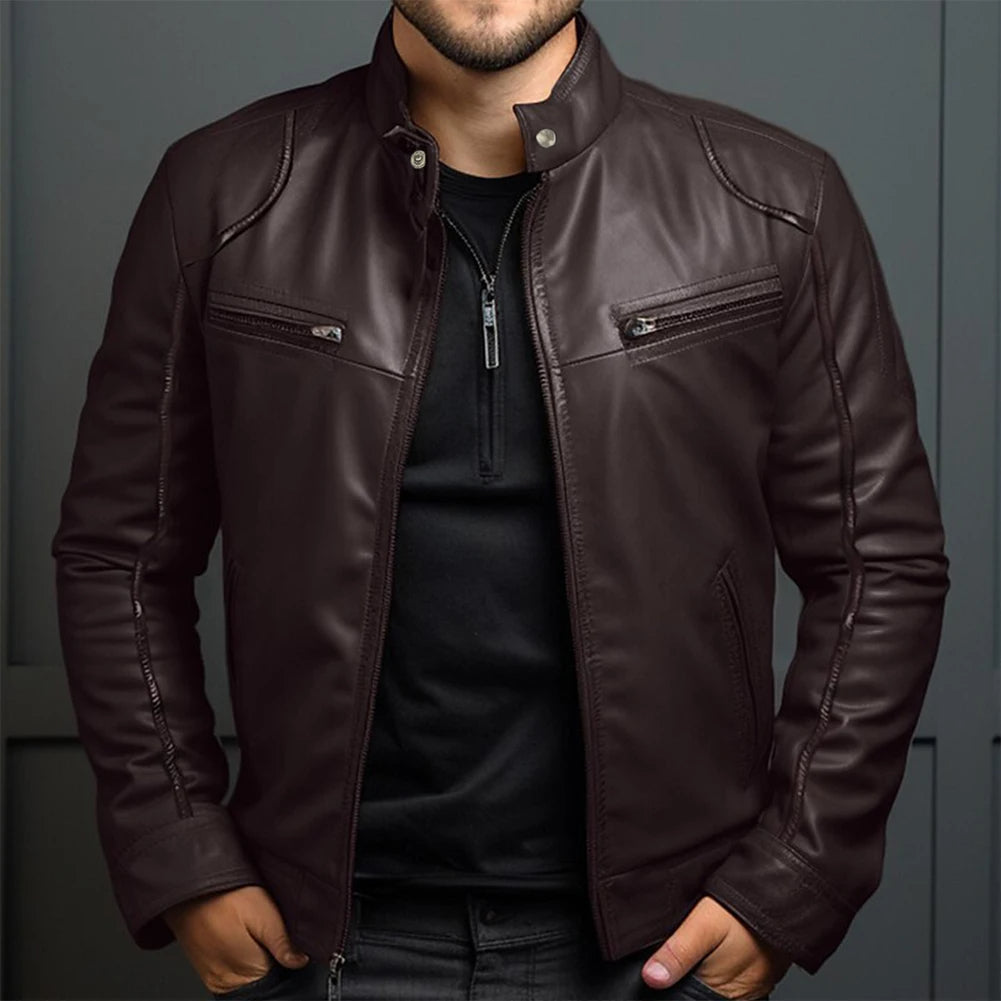 Leandro | Moderne Lederjacke aus Kunstleder für Herren