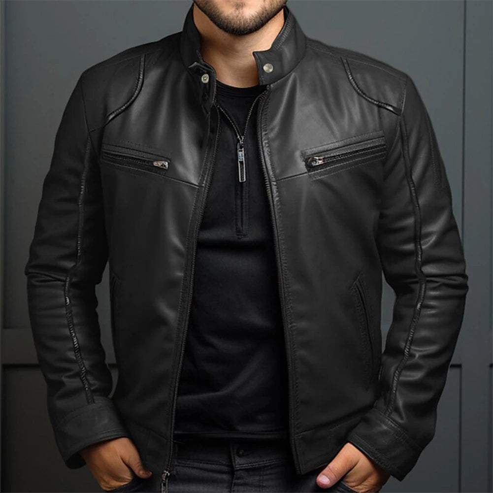 Leandro | Moderne Lederjacke aus Kunstleder für Herren