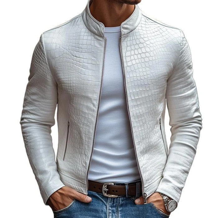 Herren Slim Fit Lederjacke mit modernem Schnitt