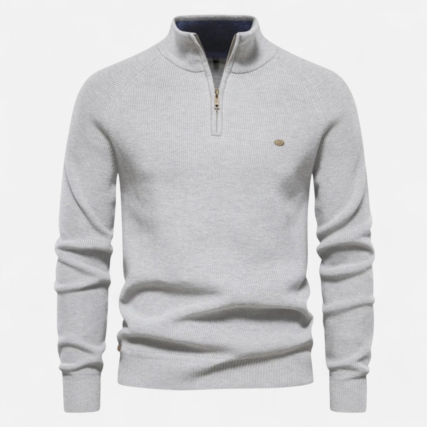 Valerio | Stilvoller Feinstrick Pullover mit Reissverschlusskragen für Herren