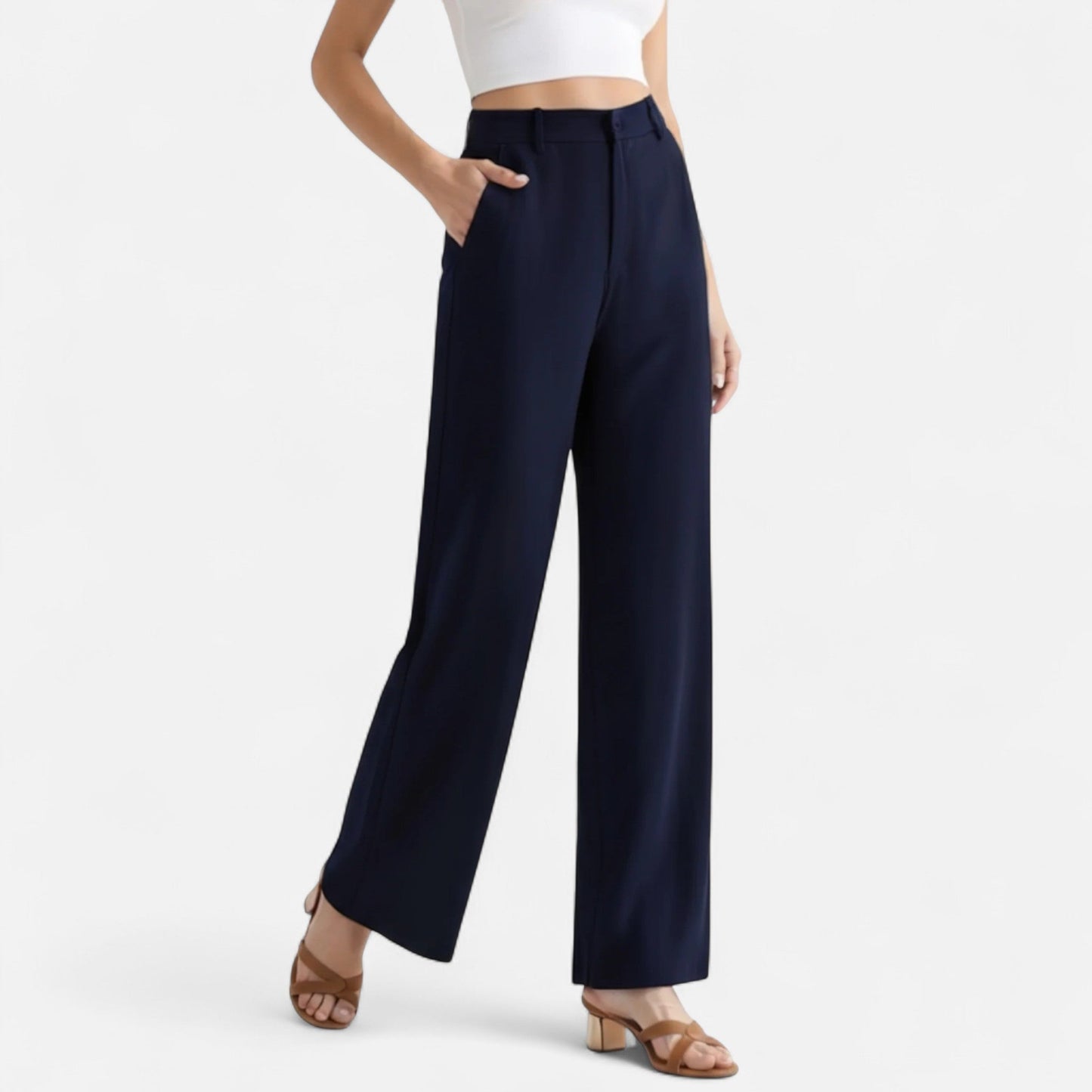 Lina | Chino Hose mit weitem Bein Damen