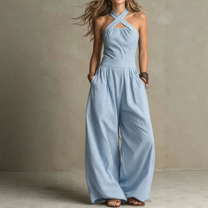 Lina | Jumpsuit mit weitem Bein und Halterneck