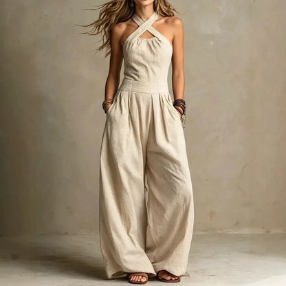 Lina | Jumpsuit mit weitem Bein und Halterneck