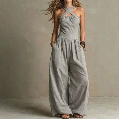 Lina | Jumpsuit mit weitem Bein und Halterneck